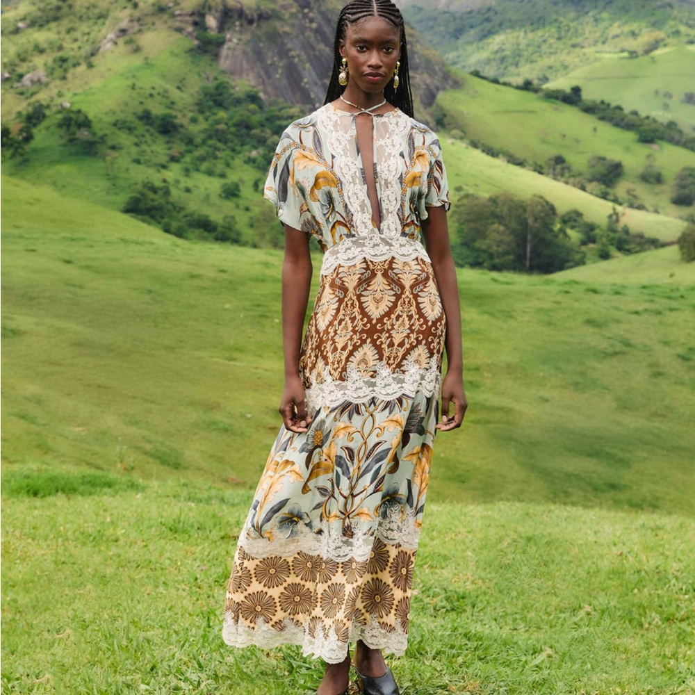 Farm RIO MIXED snake garden dress